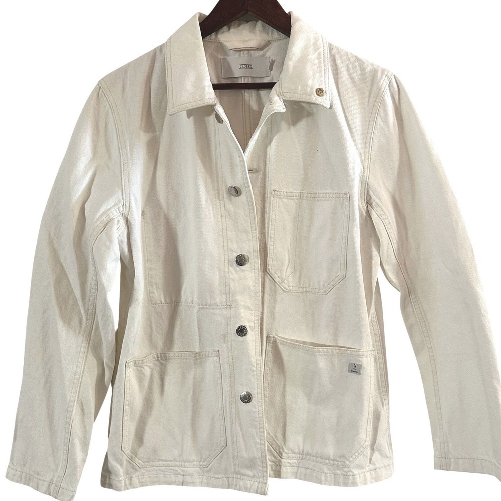 CLOSED Cream 100% Cotton Worker Jacket Chore‎ Coat Size Medium